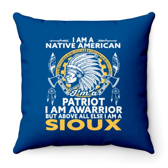 Sioux Tribe Native American Indian America Throw Pillows