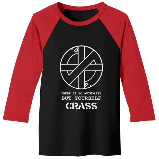 Crass There Is No Authority But Yourself Baseball Tees