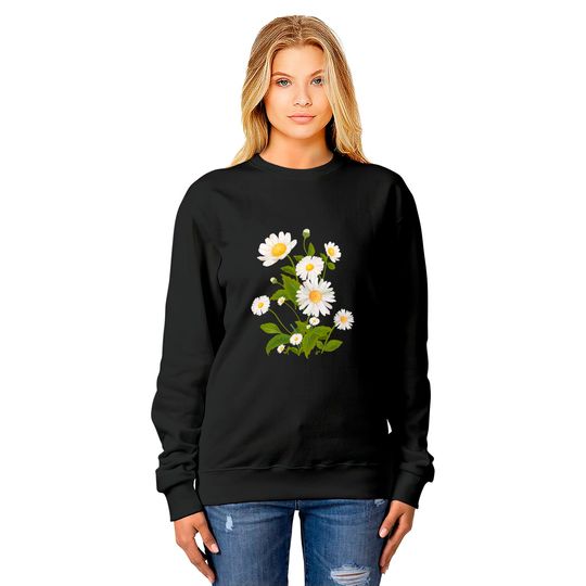 Marguerite Daisy Print - Daisy Flower - Sweatshirts