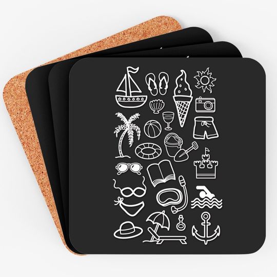 Beach Holiday Icons - Snorkeling - Coasters