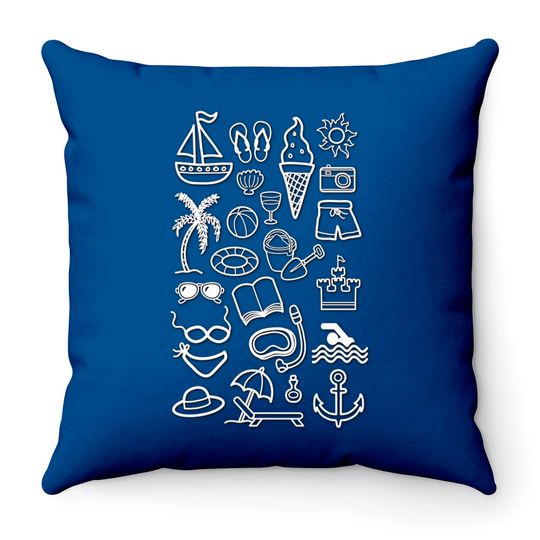 Discover Beach Holiday Icons - Snorkeling - Throw Pillows