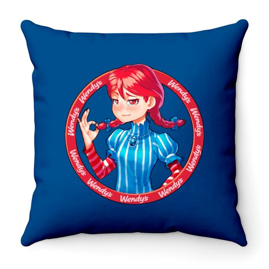 Discover Smug Wendy's (Full size) - Wendys - Throw Pillows