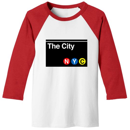 The City Subway Sign - New York City - Baseball Tees