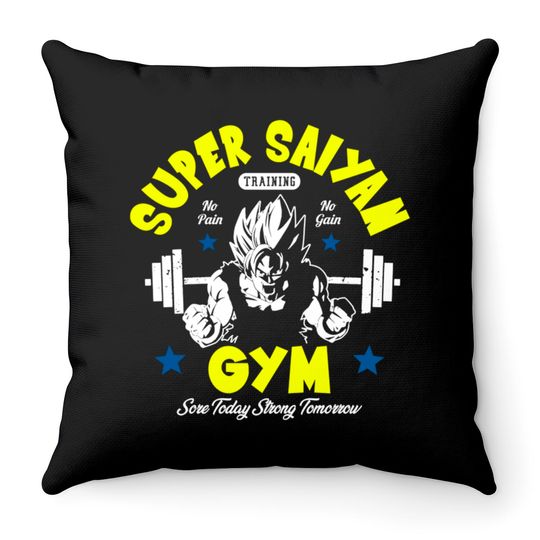 Discover Super Saiyan Gym - Gym - Throw Pillows