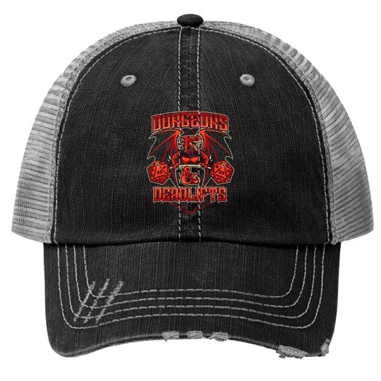 Dungeons and Deadlifts - Dungeons And Dragons - Trucker Hats