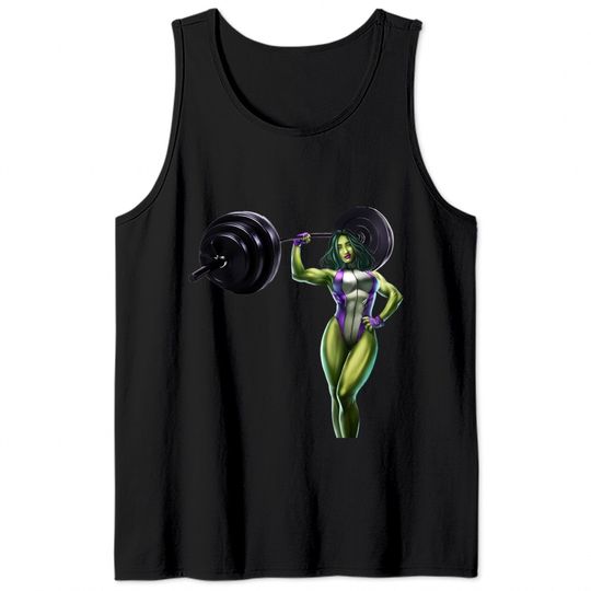 She-Green-Angry lady - Hulk - Tank Tops