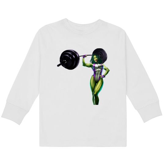 She-Green-Angry lady - Hulk -  Kids Long Sleeve T-Shirts