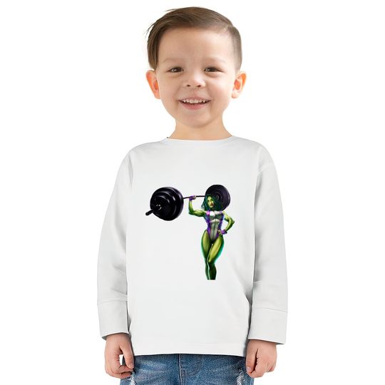 She-Green-Angry lady - Hulk -  Kids Long Sleeve T-Shirts