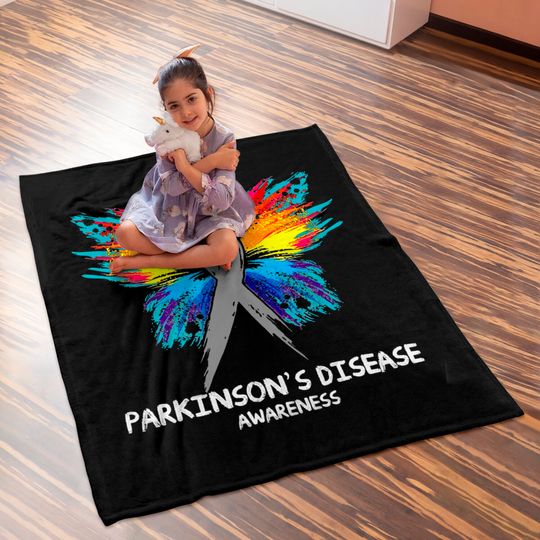 PARKINSON'S DISEASE Awareness butterfly Ribbon - Parkinsons Disease - Baby Blankets