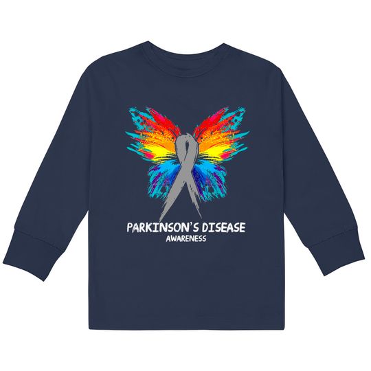 Discover PARKINSON'S DISEASE Awareness butterfly Ribbon - Parkinsons Disease -  Kids Long Sleeve T-Shirts