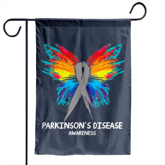 PARKINSON'S DISEASE Awareness butterfly Ribbon - Parkinsons Disease - Garden Flags