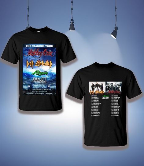 The Stadium Tour 2022 Def Leppard Motley Crue Poison Joan Jett & the Blackhearts T Shirt