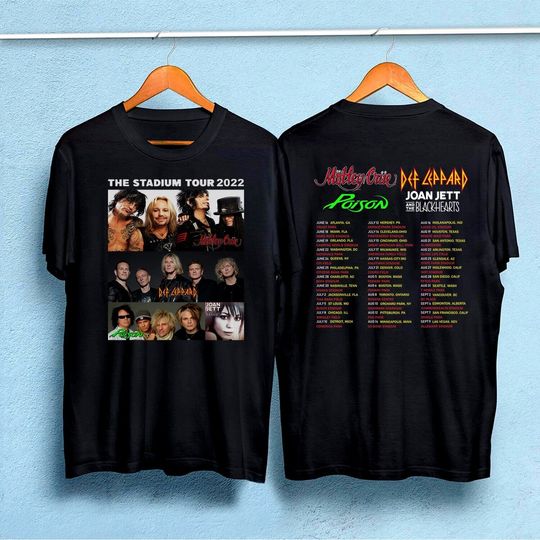 The Stadium Tour 2022 Def Leppard Motley Crue Poison Joan Jett & the Blackhearts T Shirt