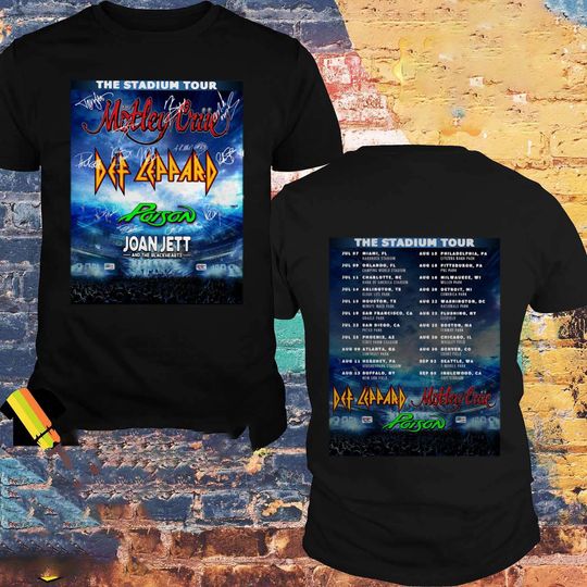 The Stadium Tour 2022 Def Leppard Motley Crue Poison Joan Jett & the Blackhearts T Shirt