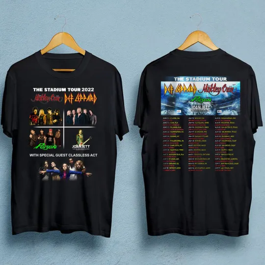 The Stadium Tour 2022 Def Leppard Motley Crue Poison Joan Jett & the Blackhearts T Shirt