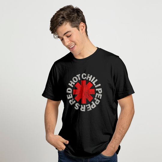 Red Hot Chili Peppers Distressed Logo Rock Tee T-Shirt