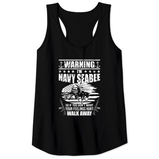 Discover Navy Seabee - US Navy Vintage Seabees - Navy - Tank Tops