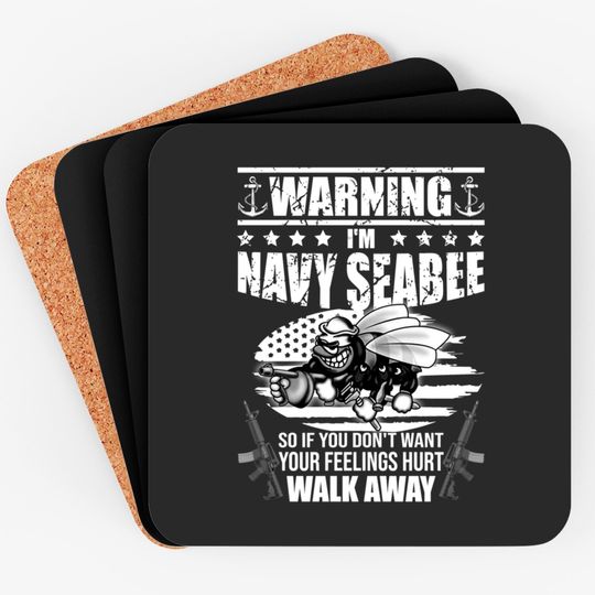 Discover Navy Seabee - US Navy Vintage Seabees - Navy - Coasters