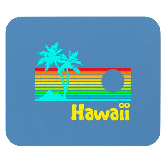 '80s Retro Vintage Hawaii (distressed look) - Hawaii - Mouse Pads
