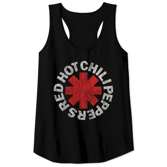 Red Hot Chili Peppers Distressed Logo Rock Tee Tank Tops