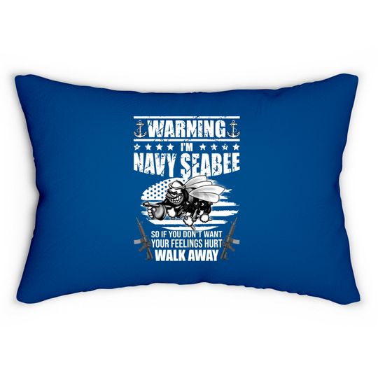 Navy Seabee - US Navy Vintage Seabees - Navy - Lumbar Pillows