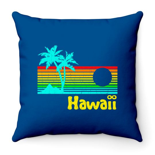 Discover '80s Retro Vintage Hawaii (distressed look) - Hawaii - Throw Pillows