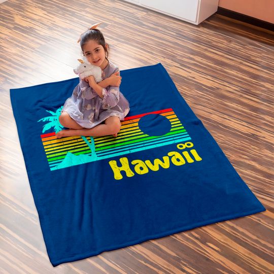 '80s Retro Vintage Hawaii (distressed look) - Hawaii - Baby Blankets