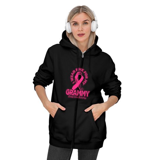 in this family no one fights breast cancer alone - Breast Cancer - Zip Hoodies