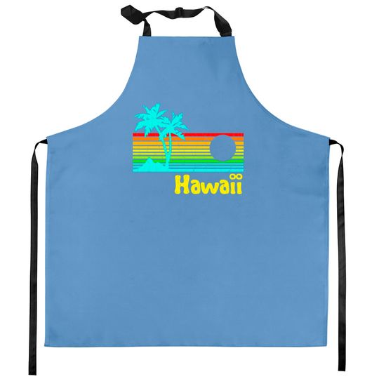'80s Retro Vintage Hawaii (distressed look) - Hawaii - Kitchen Aprons