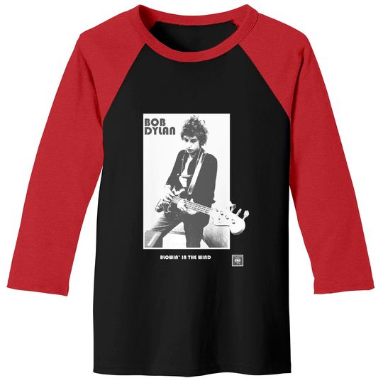 Bob Dylan Blowin in the Wind Rock Tee Baseball Tees