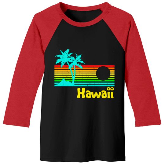 '80s Retro Vintage Hawaii (distressed look) - Hawaii - Baseball Tees