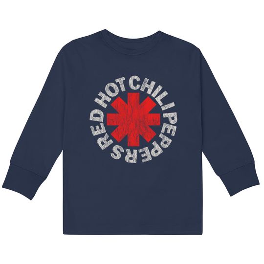 Discover Red Hot Chili Peppers Distressed Logo Rock Tee  Kids Long Sleeve T-Shirts