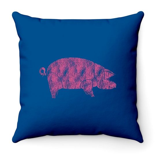 Pink Floyd Animals Pig AWBDG Blue Throw Pillow Throw Pillows
