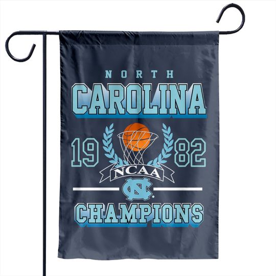 Vintage UNC Collegiate 82 Champions Garden Flags, University Of Basketball