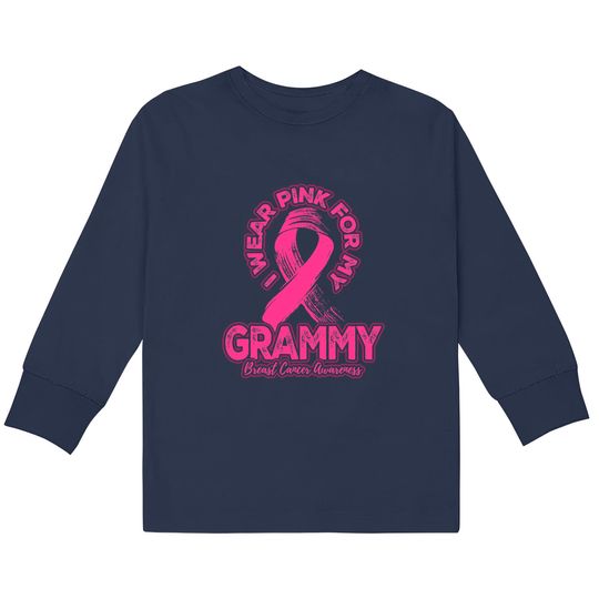 in this family no one fights breast cancer alone - Breast Cancer -  Kids Long Sleeve T-Shirts