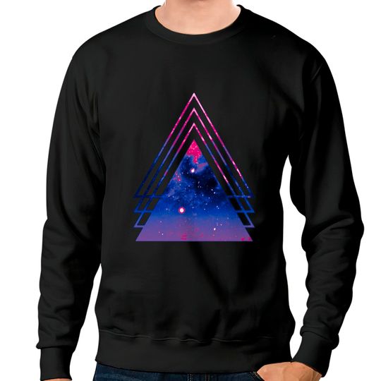 Bi Pride Layered Galaxy Triangles - Bisexual Pride - Sweatshirts