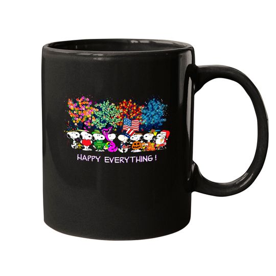 Happy Everything Snoopy Charlie Mugs