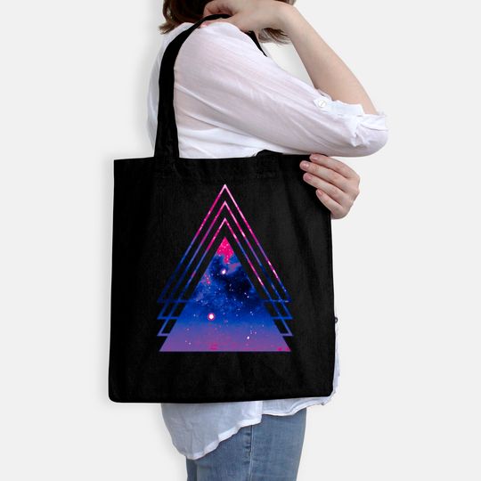 Bi Pride Layered Galaxy Triangles - Bisexual Pride - Bags