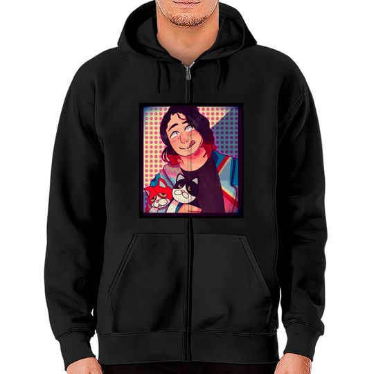 Hiromu and his Kitties - Hiromu Takahashi - Zip Hoodies