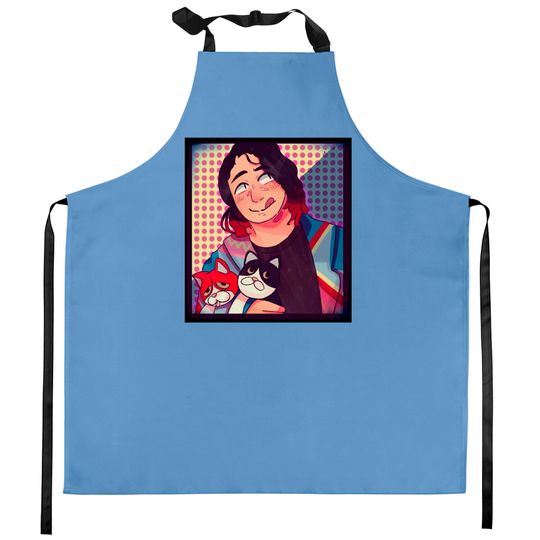 Hiromu and his Kitties - Hiromu Takahashi - Kitchen Aprons