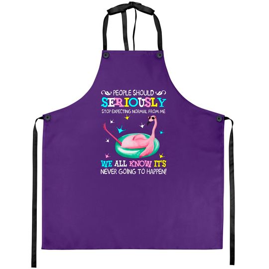 Flamingo Stop Expecting Normal From Me Funny Apron - Flamingo - Aprons