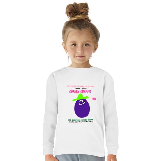 Funny Face Drink Mix "Goofy Grape" - Kool Aid -  Kids Long Sleeve T-Shirts