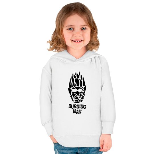 Burning Man (Black) - Burning Man - Kids Pullover Hoodies