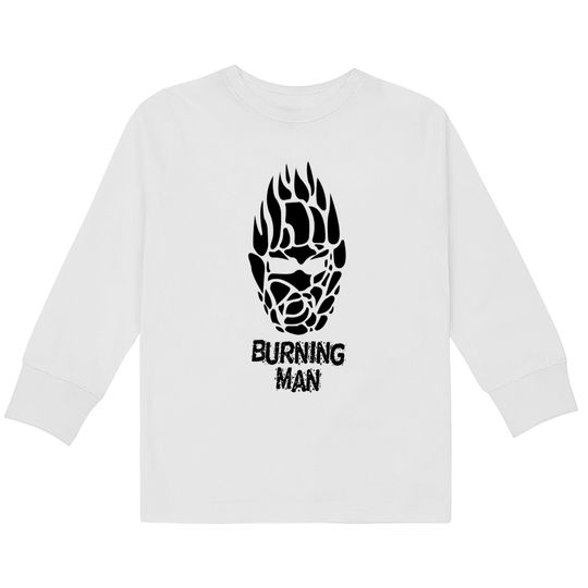 Burning Man (Black) - Burning Man -  Kids Long Sleeve T-Shirts