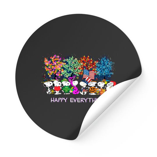 Happy Everything Snoopy Charlie Stickers