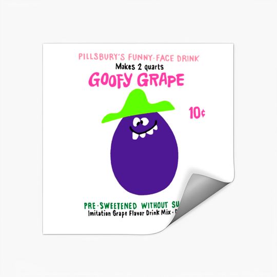 Funny Face Drink Mix "Goofy Grape" - Kool Aid - Stickers