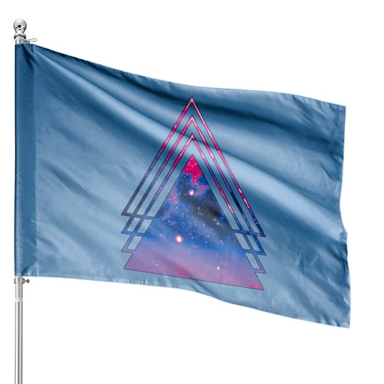 Bi Pride Layered Galaxy Triangles - Bisexual Pride - House Flags