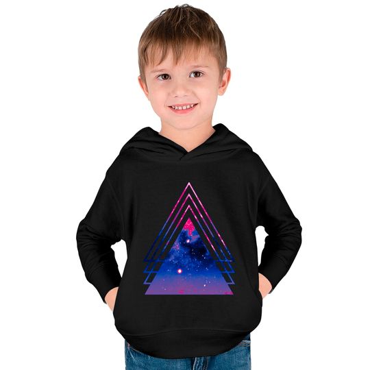 Bi Pride Layered Galaxy Triangles - Bisexual Pride - Kids Pullover Hoodies
