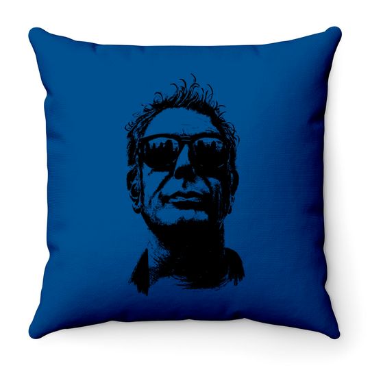 Anthony Bourdain Pencilart - Anthony Bourdain - Throw Pillows