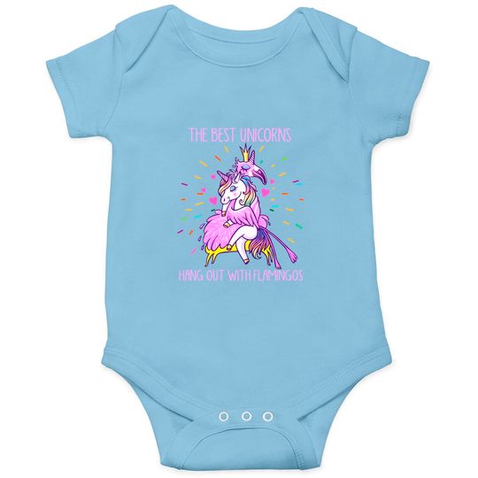 Discover The Best Unicorns Hang Out With Flamingos - Flamingo - Onesies